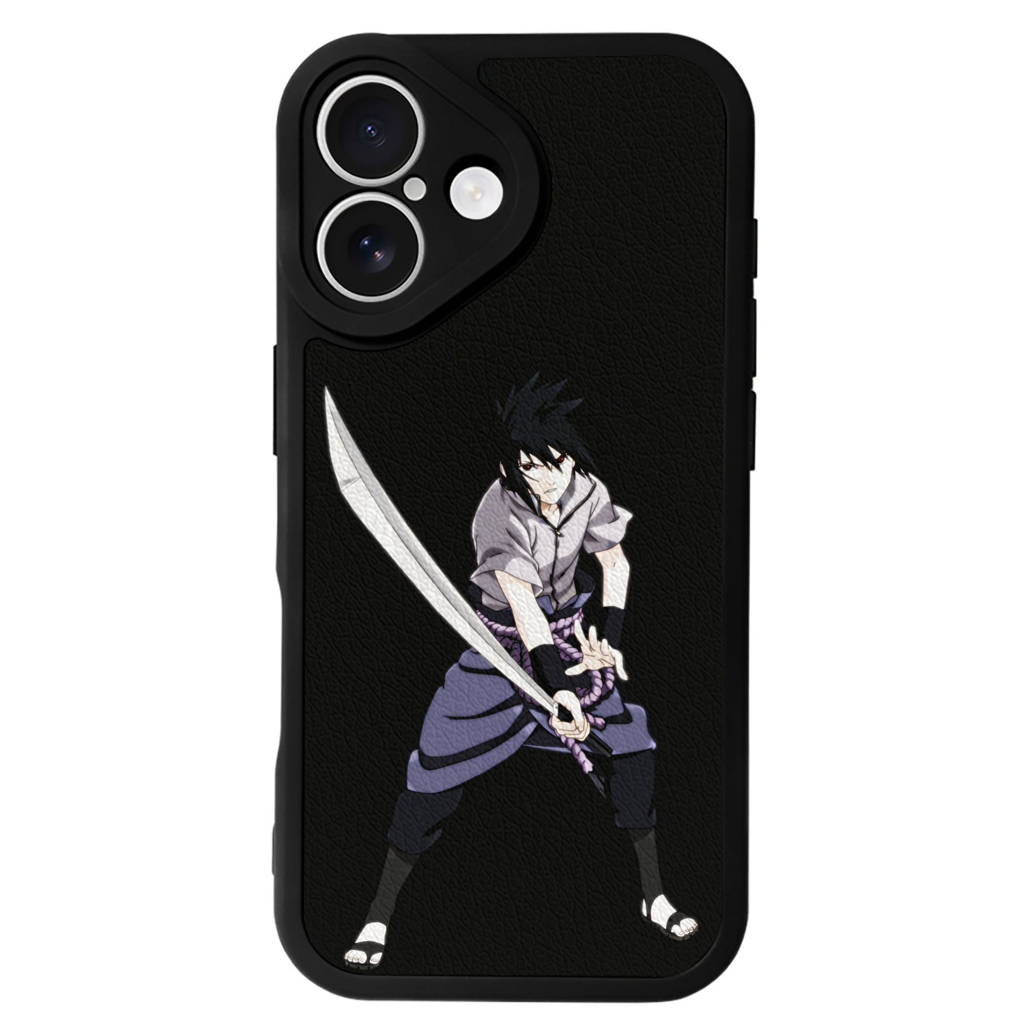（画像用） NARUTO -ナルト- うちは サスケ Uchiha Sasuke 【iPhone 16シリーズ対応】シリコンスマホケース（レザー調） 材質：シリコン